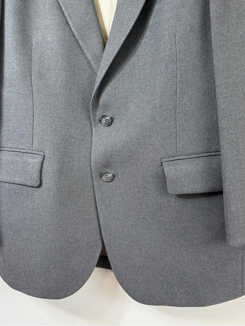 VTG Johnny Carson Gray 2-Button Blazer Suit Jacket Sport Coat Union Made USA